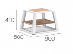 [Obrázek: Odkládací stolek YORK rozměry